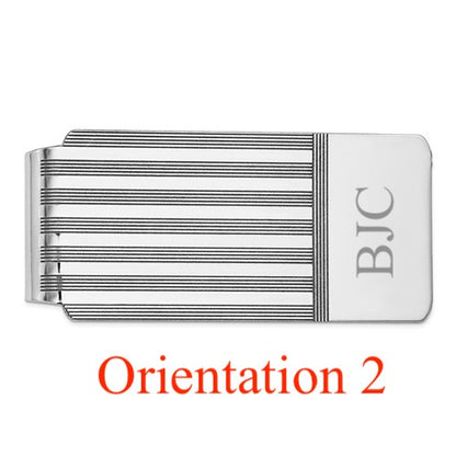 14k solid white gold money clip personalized engraved monogram