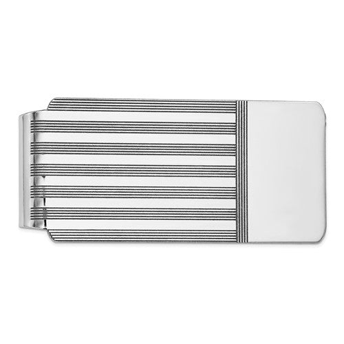 14k solid white gold money clip personalized engraved monogram
