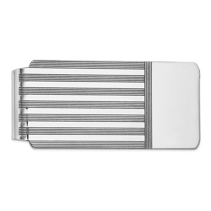 14k solid white gold money clip personalized engraved monogram