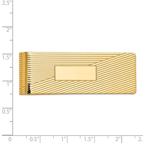 14k solid yellow gold money clip personalized engraved monogram
