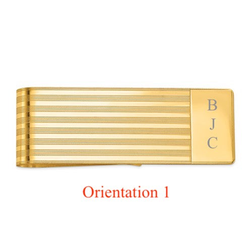 14k solid yellow gold money clip personalized engraved monogram