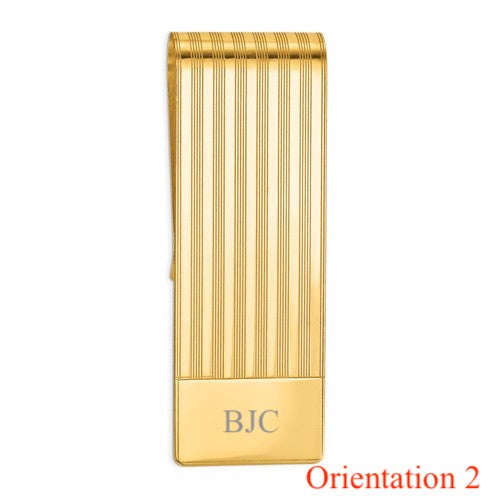 14k solid yellow gold money clip personalized engraved monogram