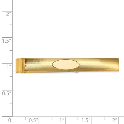 14k yellow gold engravable tie bar clip personalized engraved monogram