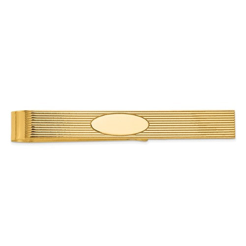 14k yellow gold engravable tie bar clip personalized engraved monogram