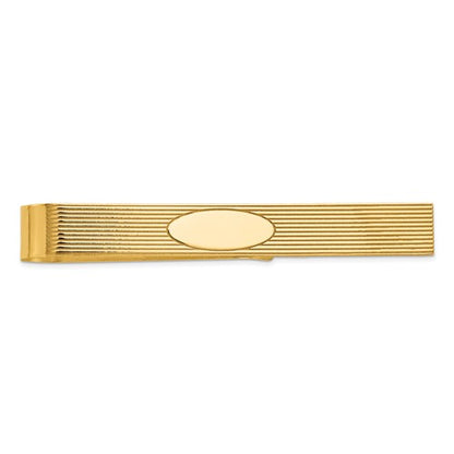 14k yellow gold engravable tie bar clip personalized engraved monogram