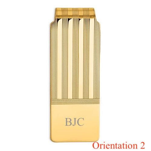 14k solid yellow gold money clip personalized engraved monogram