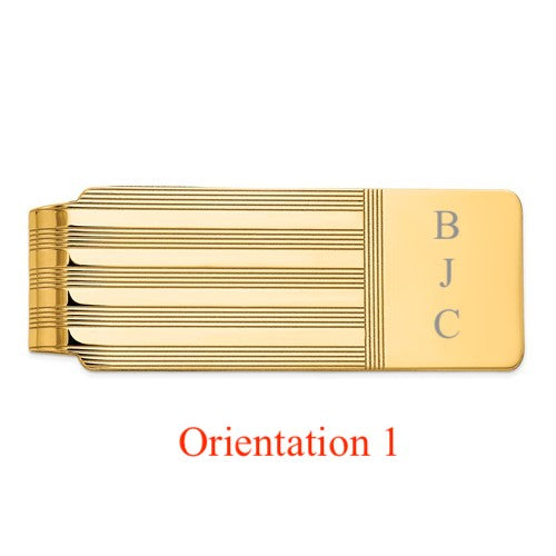 14k solid yellow gold money clip personalized engraved monogram