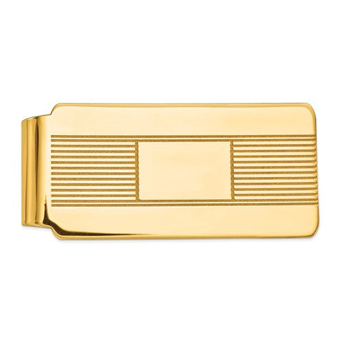 14k solid yellow gold money clip personalized engraved monogram