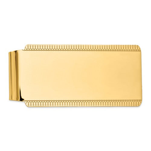 14k solid yellow gold money clip personalized engraved monogram