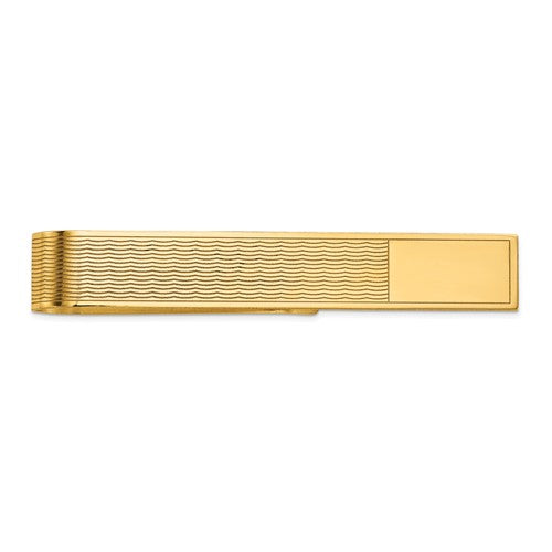 14k yellow gold engravable tie bar clip personalized engraved monogram
