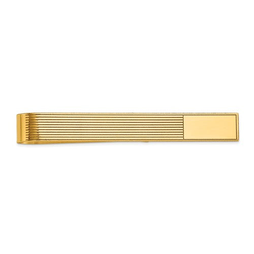14k yellow gold engravable tie bar clip personalized engraved monogram