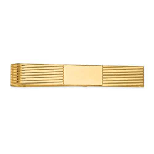 14k yellow gold engravable tie bar clip personalized engraved monogram