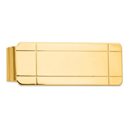 14k solid yellow gold money clip personalized engraved monogram