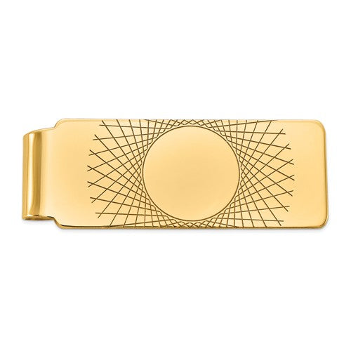 14k solid yellow gold money clip personalized engraved monogram