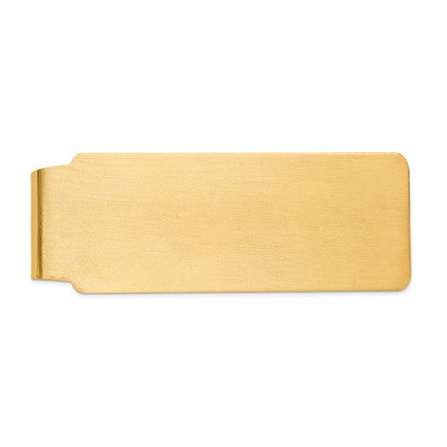 14k solid yellow gold satin finish money clip personalized engraved monogram