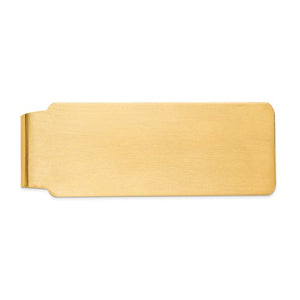 14k Solid Yellow Gold Satin Finish Money Clip Personalized Engraved Monogram