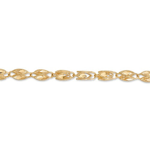 14k yellow gold 4mm diamond cut hollow marquise rope bracelet anklet necklace chain