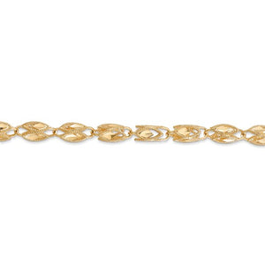 14k Yellow Gold 4mm Diamond Cut Hollow Marquise Rope Bracelet Anklet Necklace Chain