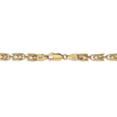 14k yellow gold 4mm diamond cut hollow marquise rope bracelet anklet necklace chain