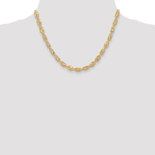 14k yellow gold 4mm diamond cut hollow marquise rope bracelet anklet necklace chain