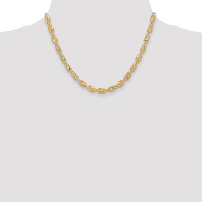 14k yellow gold 4mm diamond cut hollow marquise rope bracelet anklet necklace chain