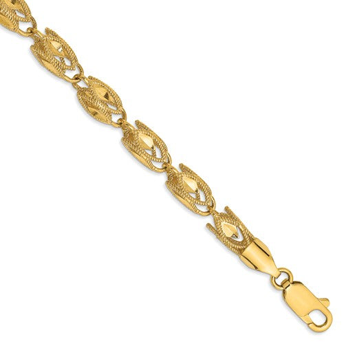 14k yellow gold 4mm diamond cut hollow marquise rope bracelet anklet necklace chain