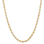 Indlæs billede til gallerivisning 14k Yellow Gold 4mm Diamond Cut Hollow Marquise Rope Bracelet Anklet Necklace Chain
