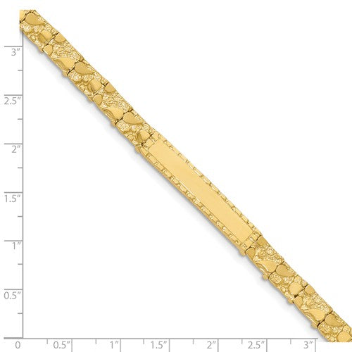 14k yellow gold nugget id name bracelet engraved personalized monogram