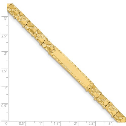 14k yellow gold nugget id name bracelet engraved personalized monogram