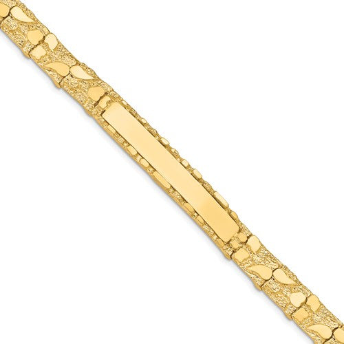 14k yellow gold nugget id name bracelet engraved personalized monogram
