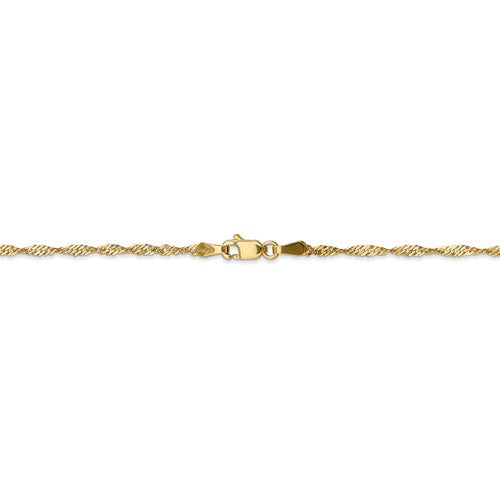 14k yellow gold 1.70mm singapore twisted bracelet anklet necklace choker pendant chain
