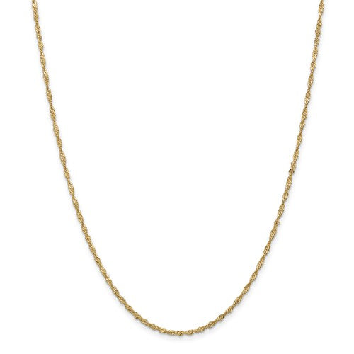 14k yellow gold 1.70mm singapore twisted bracelet anklet necklace choker pendant chain