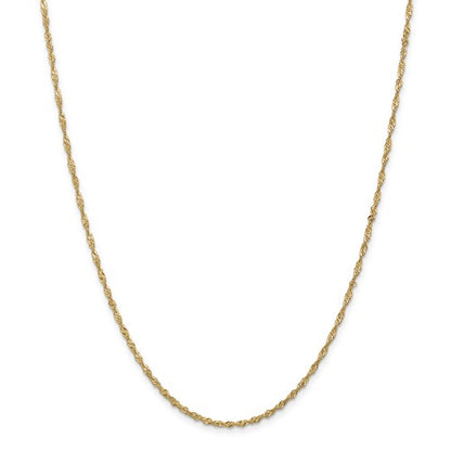 14k yellow gold 1.70mm singapore twisted bracelet anklet necklace choker pendant chain