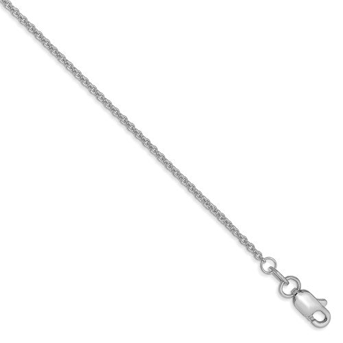 14k white gold 1.5mm cable bracelet anklet necklace choker pendant chain
