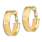 Load image into Gallery viewer, 14k Yellow White Gold Two Tone Omega Back Hoop Earrings 25mm x 7.5mm
