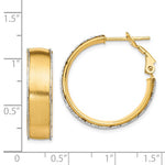 Load image into Gallery viewer, 14k Yellow White Gold Two Tone Omega Back Hoop Earrings 25mm x 7.5mm
