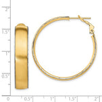 Carregar imagem no visualizador da galeria, 14k Yellow White Gold Two Tone Omega Back Hoop Earrings 35mm x 7.5mm
