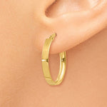將圖片載入圖庫檢視器 14k Yellow Gold Square Tube Oval Hoop Earrings 22mm x 17mm x 3mm
