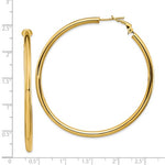 Load image into Gallery viewer, 14k Yellow Gold Round Omega Back Hoop Earrings 55mm x 3mm
