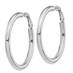 Load image into Gallery viewer, 14k White Gold Round Omega Back Hoop Earrings 43mm x 4mm
