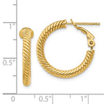 Load image into Gallery viewer, 14k Yellow Gold Twisted Round Omega Back Hoop Earrings 20mm x 3mm

