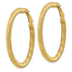 画像をギャラリービューアに読み込む, 14k Yellow Gold Twisted Round Omega Back Hoop Earrings 42mm x 4mm
