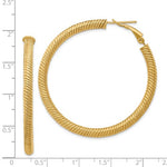 Load image into Gallery viewer, 14k Yellow Gold Twisted Round Omega Back Hoop Earrings 46mm x 4mm

