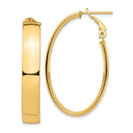 Carica l&#39;immagine nel visualizzatore di Gallery, 14k Yellow Gold Classic Oval Omega Back Hoop Earrings 39mm x 22mm x 7mm
