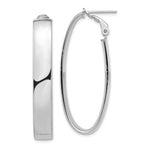 Load image into Gallery viewer, 14k White Gold Classic Oval Omega Back Hoop Earrings 44mm x 16mm x 7mm
