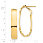 Load image into Gallery viewer, 14k Yellow Gold Classic Oval Omega Back Hoop Earrings 35mm x 15mm x 7mm
