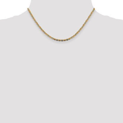 14k yellow white rose gold tri color 2.75mm pav√© valentino bracelet anklet choker necklace chain