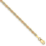 Load image into Gallery viewer, 14K Yellow White Rose Gold Tri Color 2.75mm Pav√© Valentino Bracelet Anklet Choker Necklace Chain
