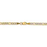 Charger l&#39;image dans la galerie, 14K Yellow Gold 3.2mm Pav√© Figaro Diamond Cut Bracelet Anklet Choker Necklace Chain
