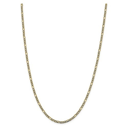 14k yellow gold 3.2mm pav√© figaro diamond cut bracelet anklet choker necklace chain